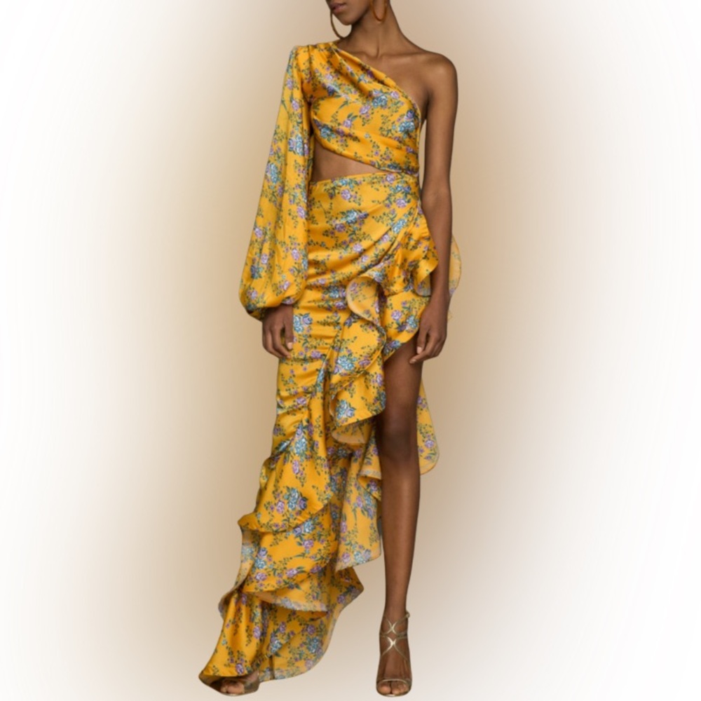 Bronx and Banco Floral Yellow Hanna Gown XS